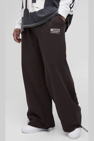 Boohoo Plus Wide Leg Tie Cuff Double Waistband Joggers - - XXL