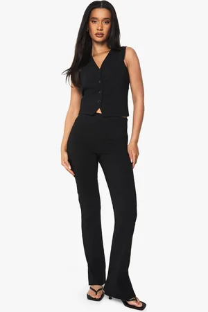 Boohoo Womens Bengaline Slim Flare Trousers - - 12