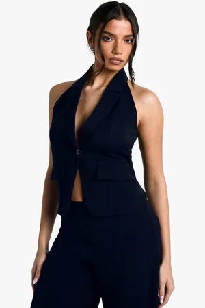 Boohoo Womens Button Front Tailored Waistcoat - - 12