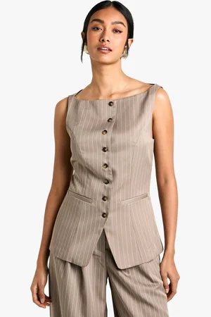 Boohoo Womens Tailored Pinstripe Waistcoat - - 10