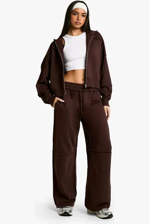 Boohoo Womens Exposed Seam Wide Leg Jogger - - M