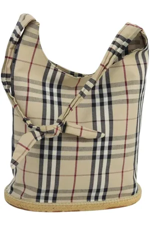 Burberry Preloved Canvas Espadrille Tote Women Shoulder Bags - One Size