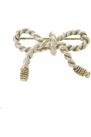 Tiffany & Co. Preloved Twisted Bow Brooch Rope Design Women - Silver Brooches - - One Size