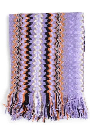 Missoni Zigzag Pattern Knit Scarf with Fringe Women - Multicolor Scarves - One Size