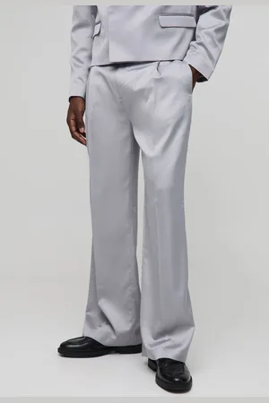 Boohoo Wide Leg Pleat Front Satin Tailored Trouser - - 36