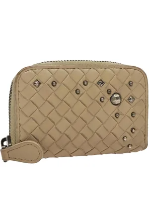 Bottega Veneta Preloved Intrecciato Leather Zip Wallet Studded Design Women - - One Size