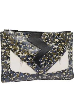 Fendi Preloved Camouflage Eyes Clutch Model Style Women - Clutch Bags - One Size