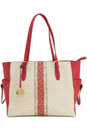 Michael Kors Preloved Jet Set Item Large Tote RedBeige Women Tote Bags - One Size