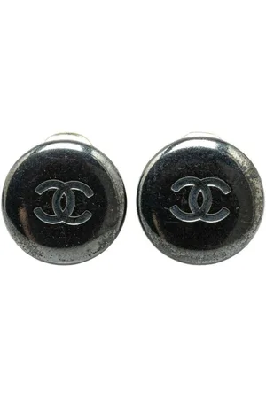 CHANEL Preloved CC Logo Round Stud Earrings Women - - One Size