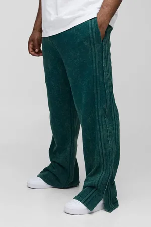 Boohoo Plus Relaxed Split Hem Washed Raw Edge Joggers - - XXXL