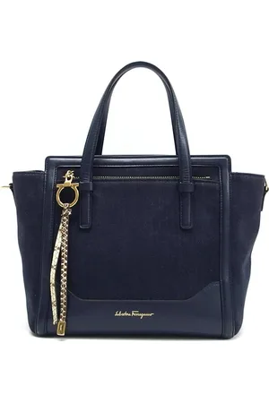 Salvatore Ferragamo Preloved Amy Tote Bag 21H006 Denim Leather Women - - One Size