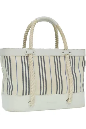Burberry Preloved Striped Canvas Tote Rope Handles Women - Handbags - One Size