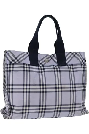 Burberry Preloved Lavender Plaid Tote Bag Women - Handbags - One Size