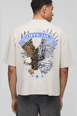 Boohoo Oversized Boxy Extended Neck Official Bird Graphic T-Shirt - - XL