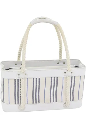 Burberry Preloved Stripe Canvas Tote Rope Handle Women - Handbags - One Size
