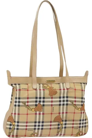Burberry Preloved Tote BagModelStyleBeige Canvas Women Shoulder Bags - One Size