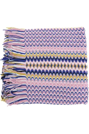 Missoni Zigzag Knitted Scarf Fringed Design Women - Multicolor Scarves - One Size