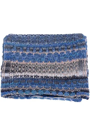 Missoni Woven Knit Scarf Blue Pattern Women - Multicolor Scarves - One Size