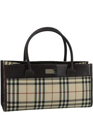 Burberry Preloved Classic Check Tote Brown Women Handbags - One Size