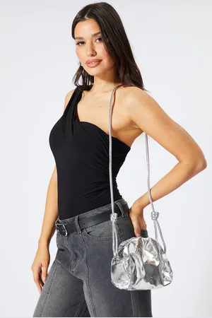MissPap Womens Metallic Faux Leather Clutch Bag - - One Size