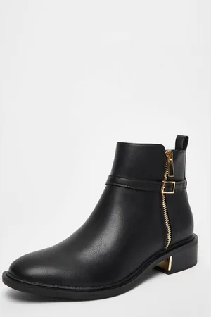 Quiz Womens Faux Leather Ankle Boot - 6