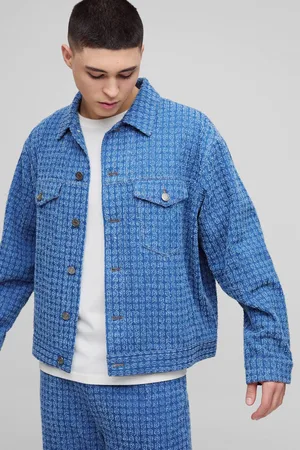 Boohoo Regular Textured Denim Jacket - - M