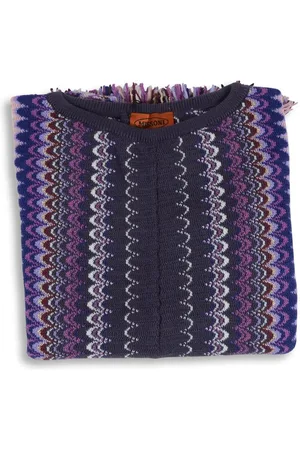 Missoni Zigzag Knit jumper Fringed Crew Neck Women - Multicolor Scarves - One Size