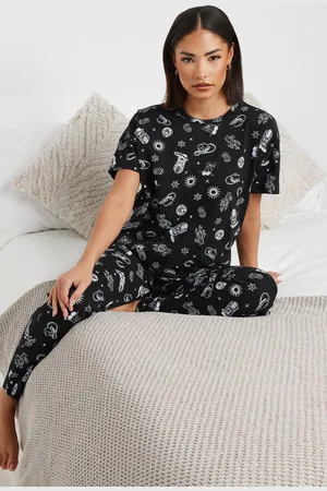 PixieGirl Womens Petite Cowboy Graphic Pyjama Set - - 10-12