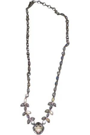 Givenchy Preloved Crystal Pendant Necklace Women - Silver - - One Size