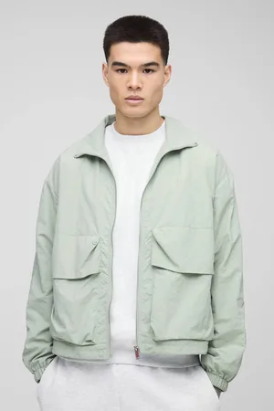Boohoo Oversized Boxy Crinkle Nylon Combat Track Jacket - - XS