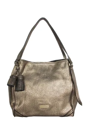 Burberry Preloved Metallic Leather Shoulder Bag Tassel Detail Women - Gold - - One Size