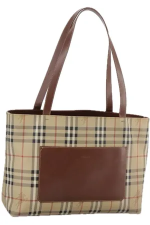Burberry Preloved Brown Check Tote Bag Women - One Size