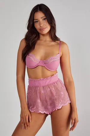 NASTY GAL Womens Lace Underwire bra and Short Set - - M