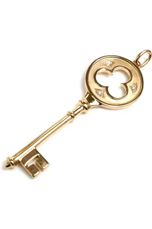 Tiffany & Co. Preloved Rose Gold Key Pendant Diamond Accent Women - - One Size
