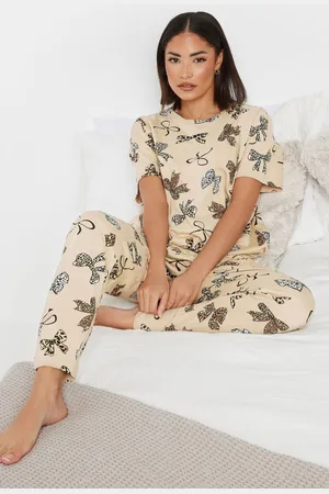 PixieGirl Womens Petite Animal Bow Pyjama Set - - 10-12