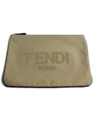 Fendi Preloved Roma Clutch Canvas Unisex Clutch Bags - One Size