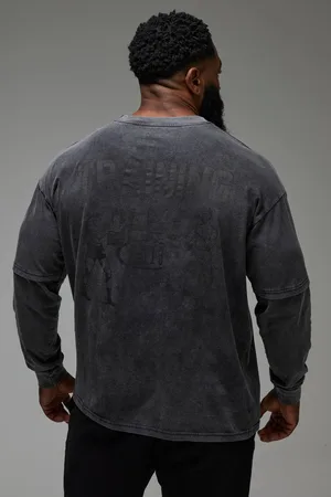 Boohoo Man Active Training Dept Faux Layer Long Sleeve T-shirt - - L