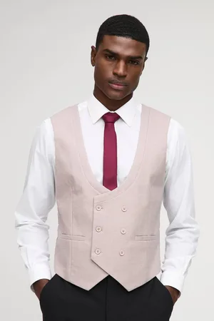 Boohoo Slim Fit Textured Twill Waistcoat - - 42