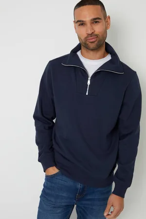 Threadbare Quarter Zip Funnel Neck Sweatshirt - - XL