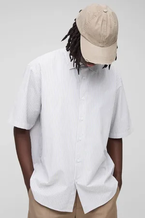 Boohoo Super Oversized Stripe Short Sleeve Shirt - - XL