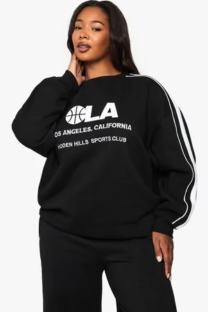 Boohoo Womens Plus Side Stripe Football Printed Sweatshirt - - 20