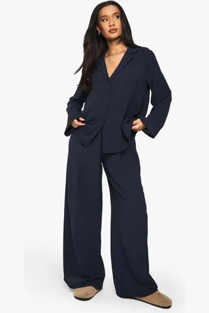 Boohoo Womens Woven Oversized Shirt & Drawstring Trouser Co-ord - - 14