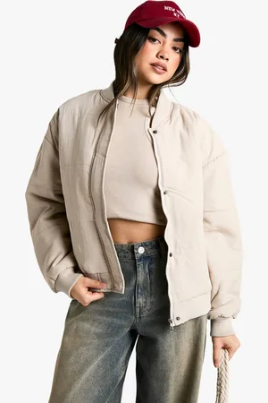 Boohoo Womens Crinkle Bomber Jacket - - 10