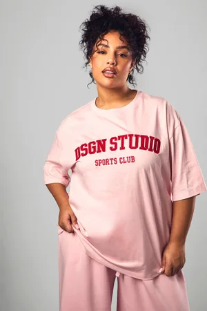 Boohoo Womens Plus DSGN Embroidered Oversized T-Shirt - - 16