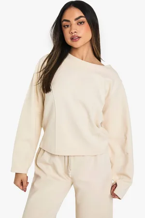 Boohoo Womens Cinched Waist Interlock Sweatshirt - - XL