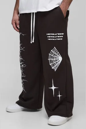 Boohoo Plus Wide Leg Print Joggers - - 5XL