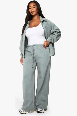 Boohoo Womens Plus Acid Wash Wide Straight Leg Jogger - - 20