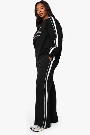 Boohoo Womens Plus Side Stripe Wide Leg Joggers - - 18