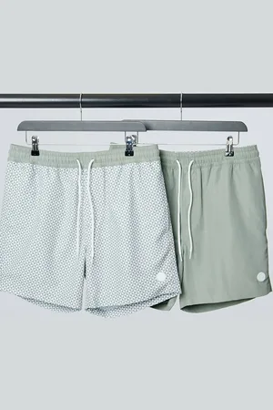 Threadbare 2 Pack Geometric Print Swim Shorts - - S