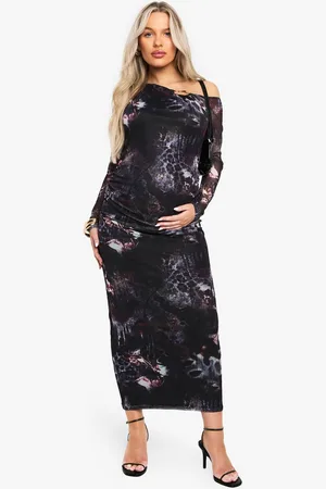 Boohoo Womens maternity trim detail asymmetric midaxi dress - - 16
